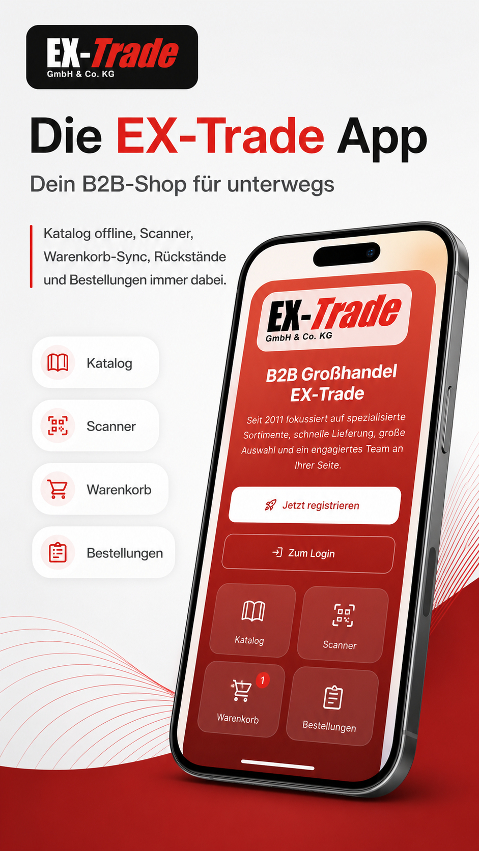 Übersicht der EX-Trade App Funktionen